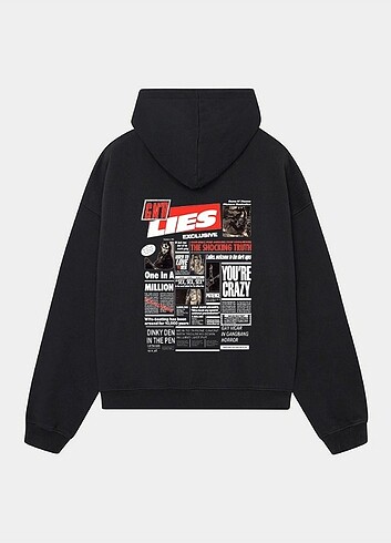 Unisex Guns N' Roses Baskılı Oversize Siyah Sweatshirt 