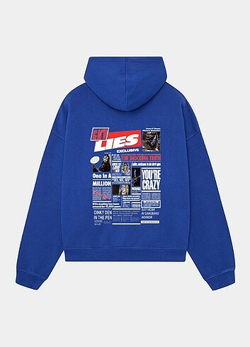 Unisex Guns N' Roses Baskılı Oversize Lacivert Sweatshirt 