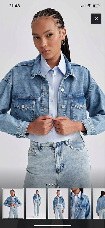 Mavi Jeans Crop 0 Pamuk Jean Ceket