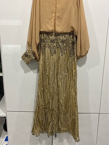 38 Beden camel Renk Abiye