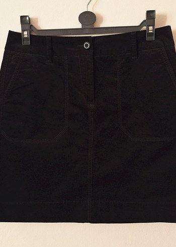 Marks & Spencer M S Siyah Kadife Mini Etek