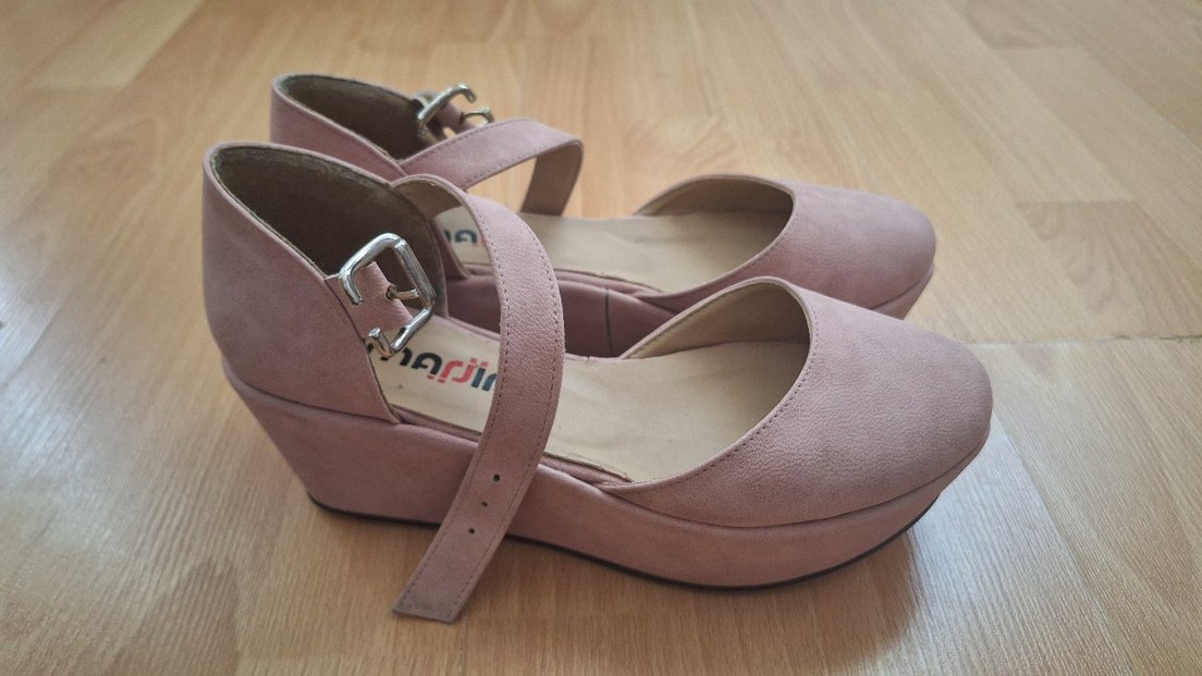 Marjin Süet Kadın Dolgu Topuklu Ayakkabı - Görsel 4