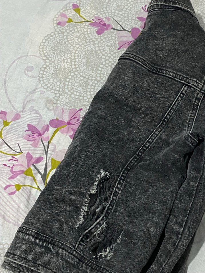 Gri Kadın Denim Ceket - Görsel 3