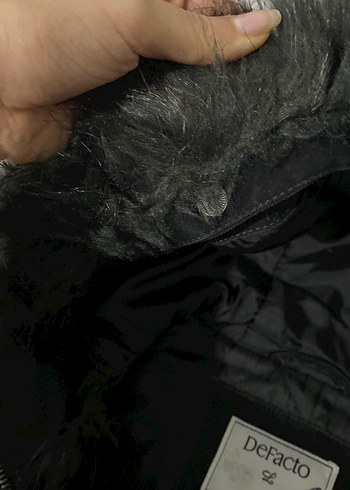 Kürk Detaylı Siyah Denim Kadın Ceket - Görsel 3