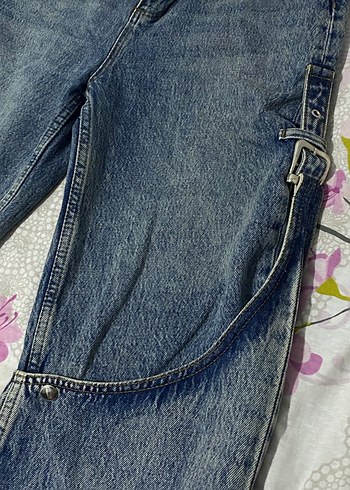 Kadın Mavi Bağlamalı Salaş Denim Pantolon - Görsel 2