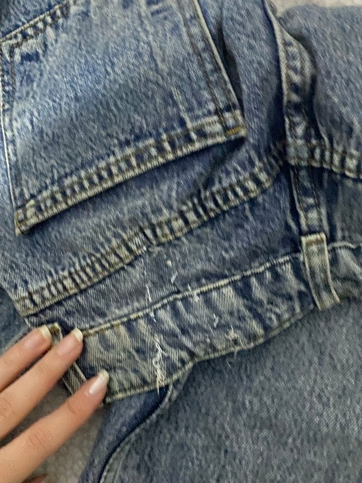 Kadın Mavi Bağlamalı Salaş Denim Pantolon - Görsel 5