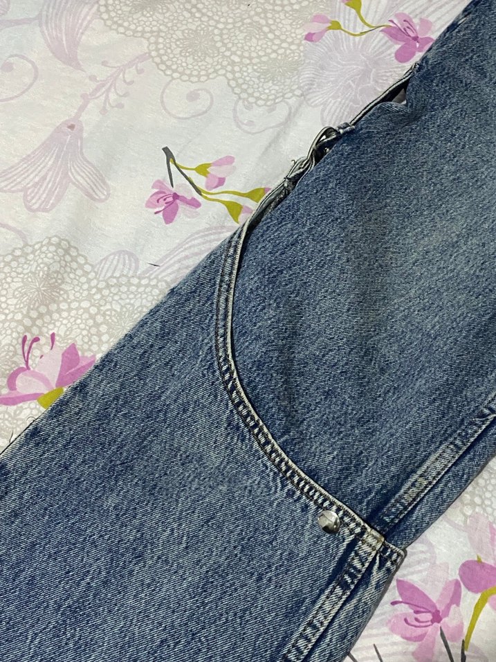 Kadın Mavi Bağlamalı Salaş Denim Pantolon - Görsel 3