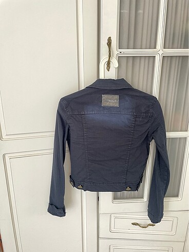 Koyu lacivert kot ceket. - Görsel 7