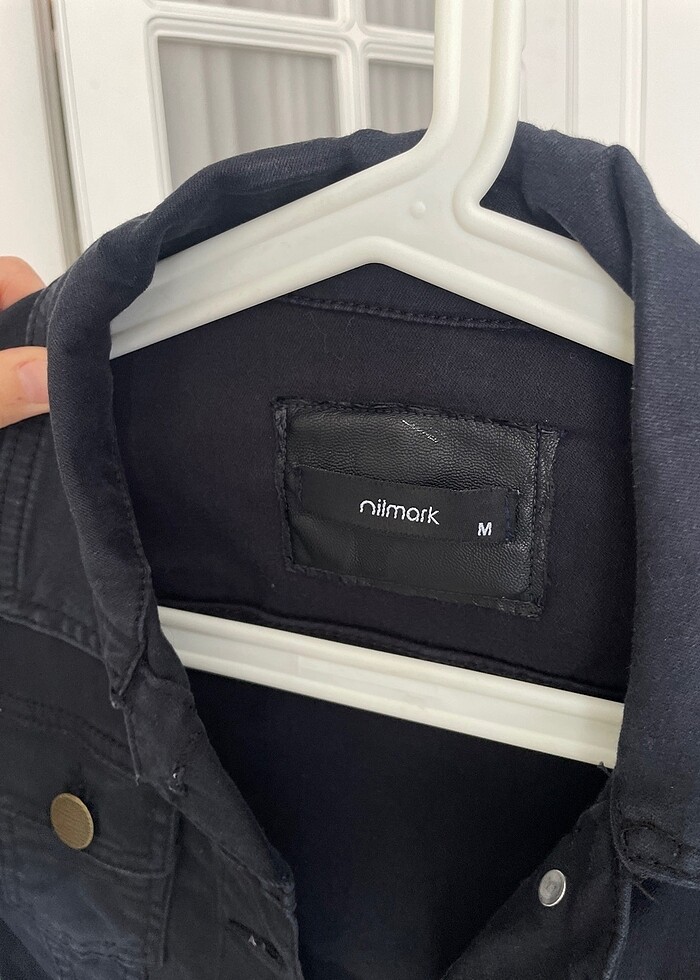 Koyu lacivert kot ceket. - Görsel 4