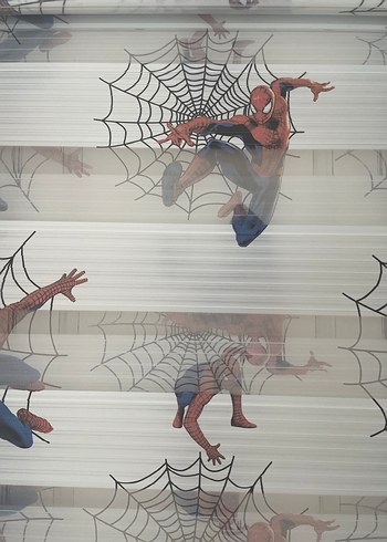 Spider-Man Baskılı Çok Renkli Modern Stor Perde - Görsel 4