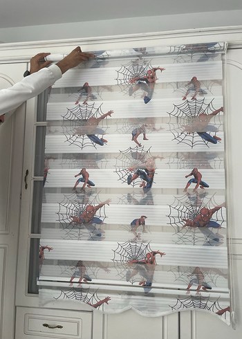 Spider-Man Baskılı Çok Renkli Modern Stor Perde - Görsel 2