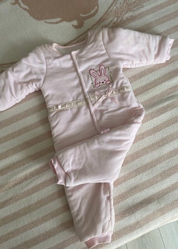 Düğmeli Pembe Bebek Kız Tulumu - Görsel 7