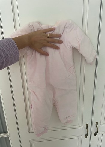 Düğmeli Pembe Bebek Kız Tulumu - Görsel 5