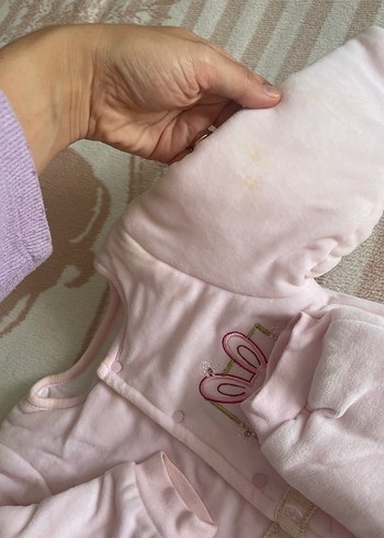 Düğmeli Pembe Bebek Kız Tulumu - Görsel 9