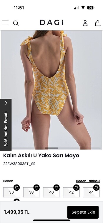 40 Beden Dagi u yaka kalın askılı mayo