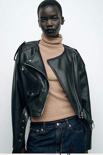Zara Zara crop deri ceket