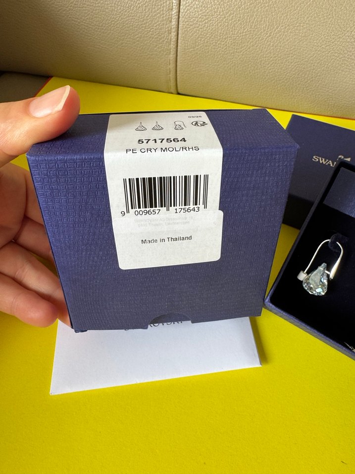 Lunar Damla Beyaz Midi Küpe Swarowski - Görsel 5