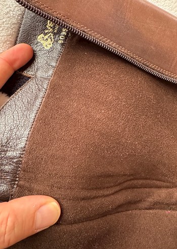 Kahverengi Deri Kadın Diz Boyu Çizme - Görsel 7