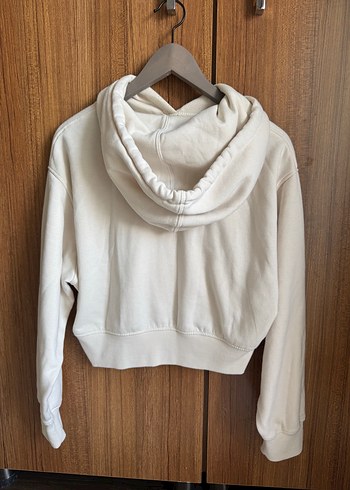 m Beden beyaz Renk Zara Kadın Kapüşonlu Sweatshirt