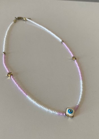 Pembe Boncuklu Midi Bohem Kolye - Görsel 2