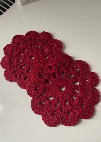 El Yapımı Bordo Bohem Motifli Supla 2 li - Görsel 4