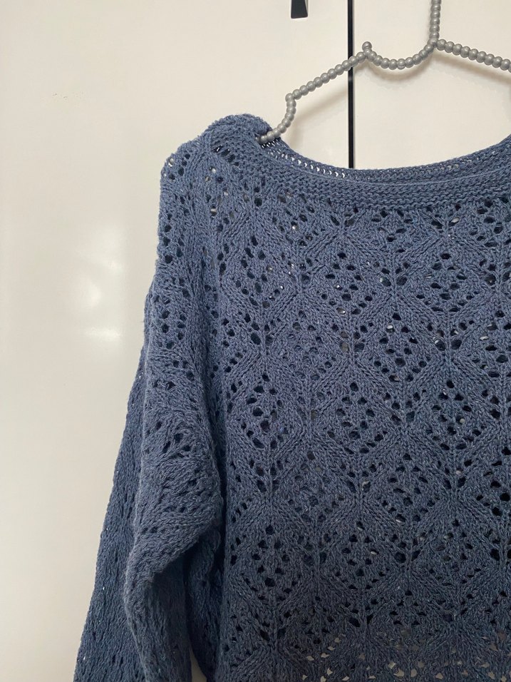 Gri Bohem Örgü Kadın Kazak - Görsel 3