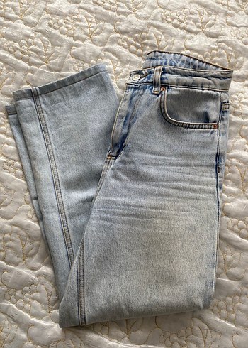 Gri Bol Kesim Midi Denim Kadın Jean - Görsel 3