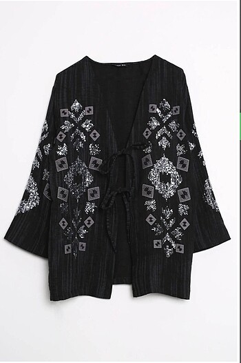 Robin Siyah Kimono Pantolon Takım
