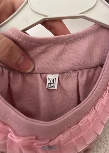 Pembe Kolsuz Kız Çocuk Elbise - Görsel 3