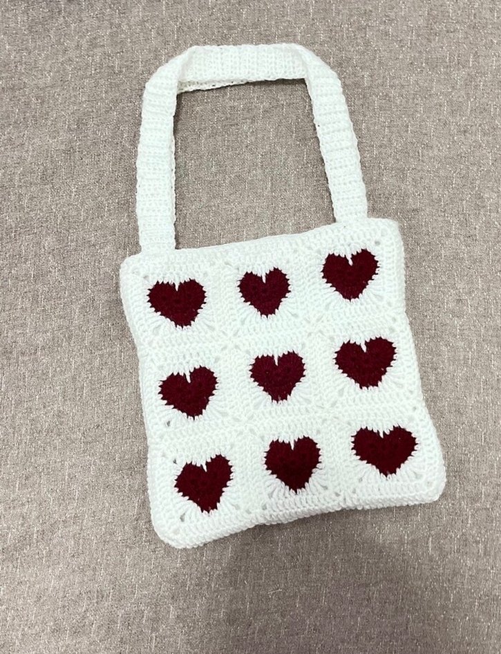 Nakışlı Beyaz Örgü Kadın Çanta - Görsel 3