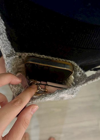 Gri Batik Desenli Kadın Kot Çapraz Çanta - Görsel 5