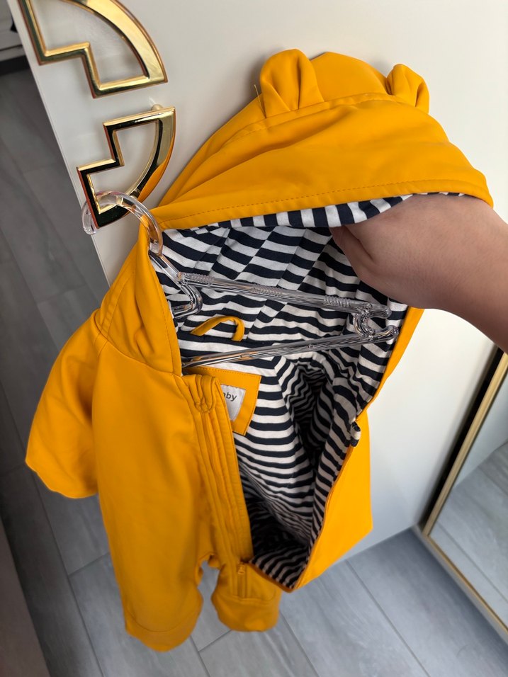 Sarı Fermuarlı Bebek Kayak Tulumu - Görsel 4