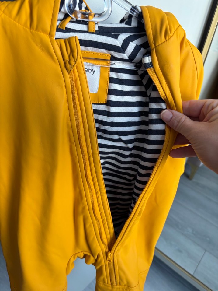 Sarı Fermuarlı Bebek Kayak Tulumu - Görsel 3