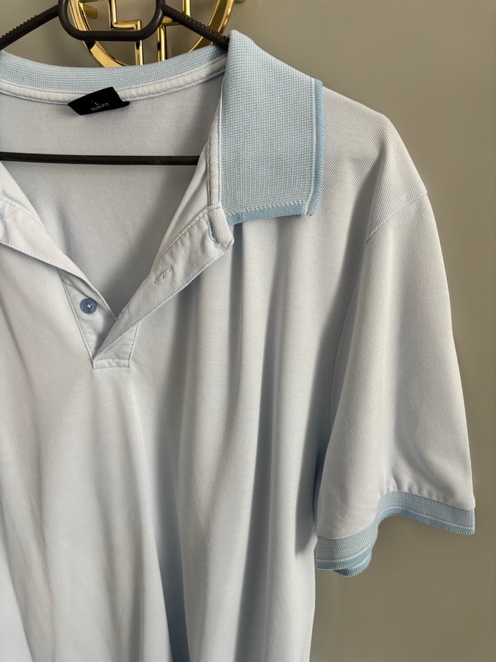 Erkek mavi Pamuklu Polo Tişört - Görsel 2