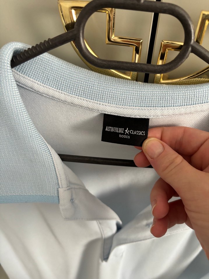 Erkek mavi Pamuklu Polo Tişört - Görsel 3