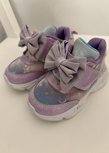 Kız Çocuk Mor Bağcıklı Sneaker ışıklı - Görsel 2