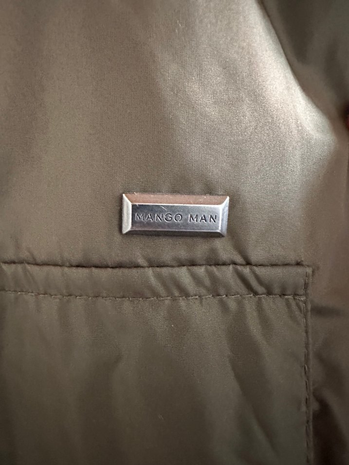 Mango Dik Yaka, Fermuarlı Kahverengi Erkek Ceket - Görsel 2