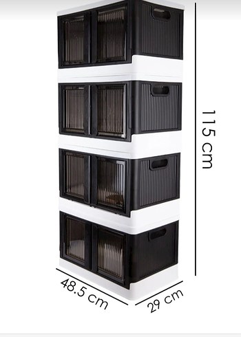 Siyah Çok Katlı Dolap Düzenleyici 115x48.5x29 cm