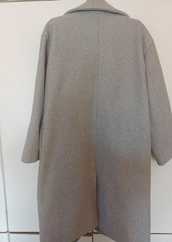 Gri Düğmeli Kışlık Kaban - Görsel 6