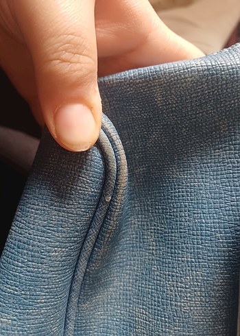 Mavi Suni Deri Kadın Çanta - Görsel 5