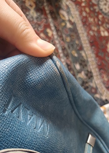 Mavi Suni Deri Kadın Çanta - Görsel 6