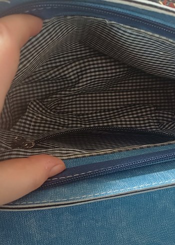 Mavi Suni Deri Kadın Çanta - Görsel 2