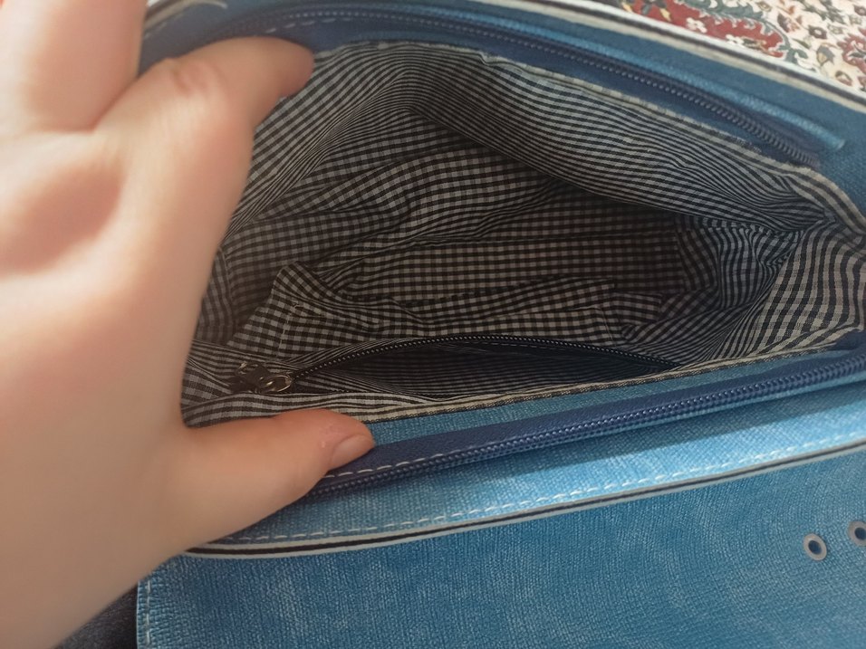 Mavi Suni Deri Kadın Çanta - Görsel 2