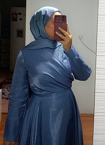 Mavi midi abiye