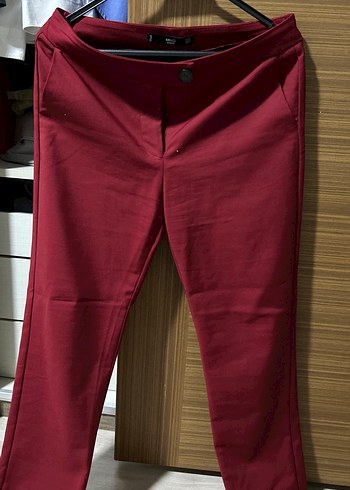 Mango Bordo Kadın Regular Fit Kumaş Pantolon