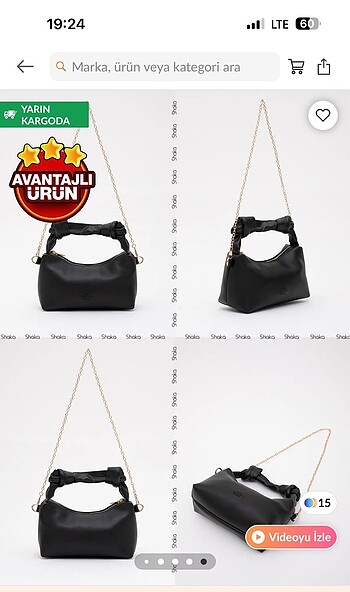 Siyah /bej çanta - Görsel 2