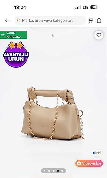 Siyah /bej çanta - Görsel 4