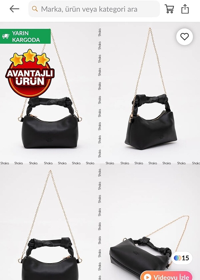 Siyah /bej çanta - Görsel 2