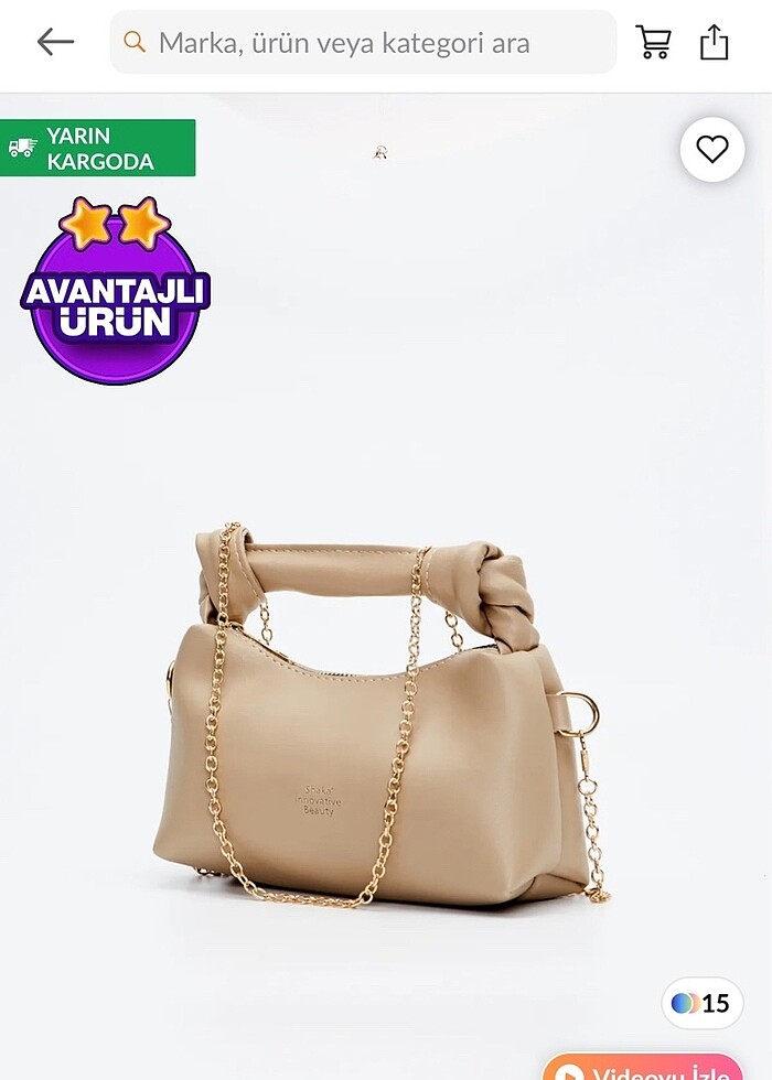 Siyah /bej çanta - Görsel 4