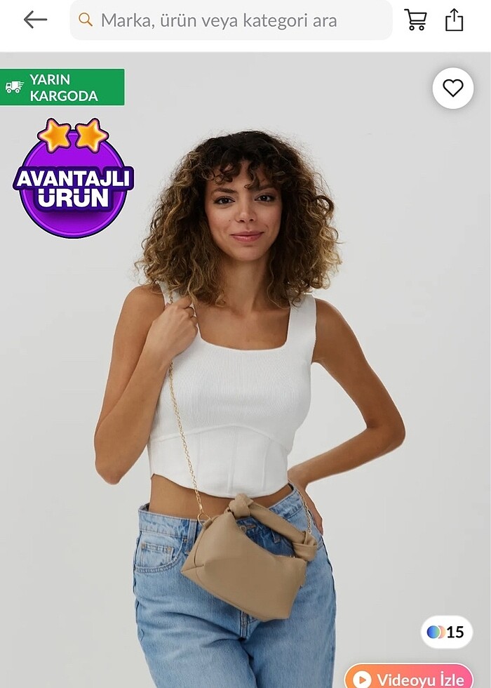 Siyah /bej çanta - Görsel 3